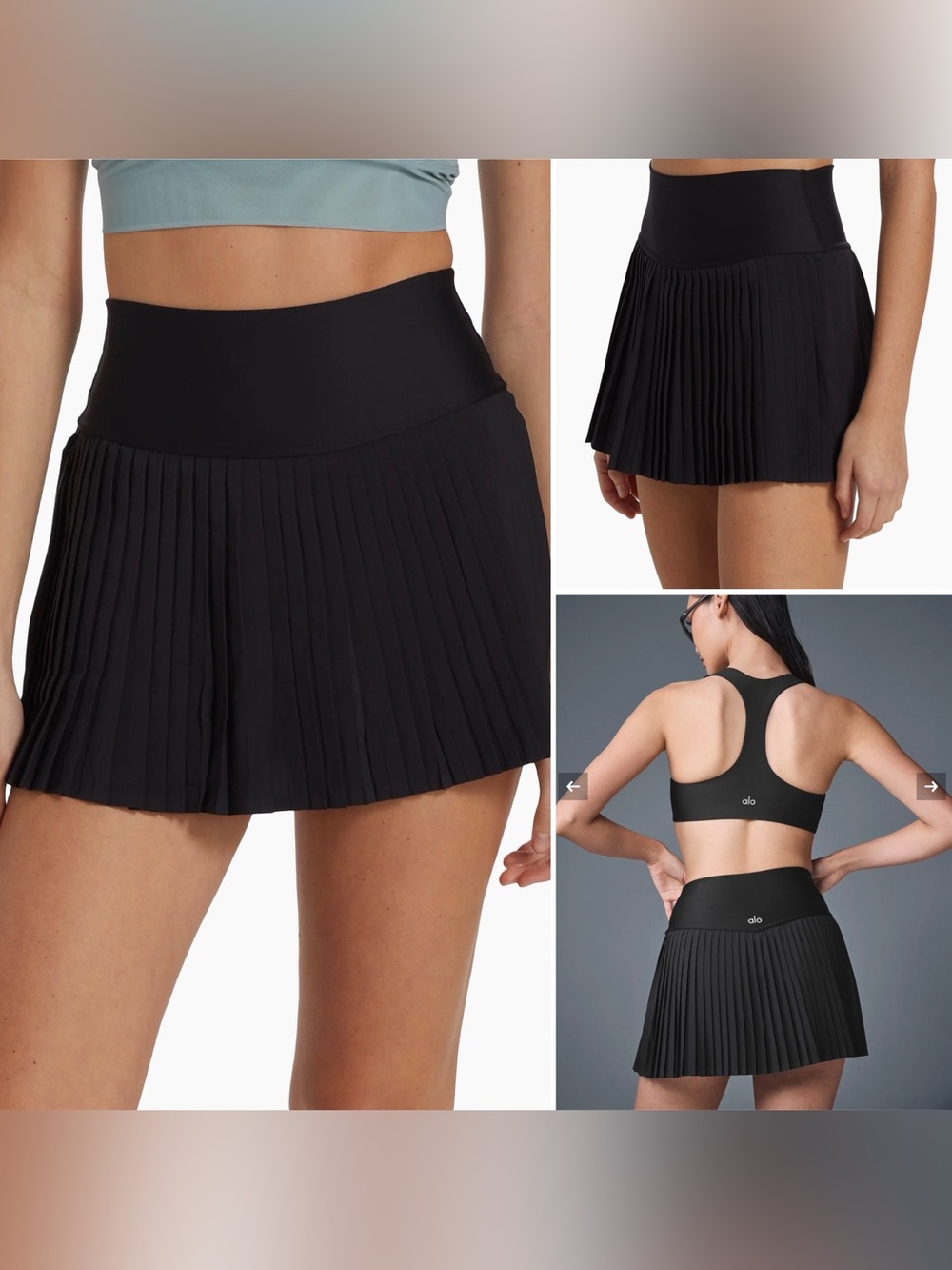ALO Yoga Pleated Athletic Skort - Black